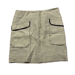 NWT Ann Taylor Loft Women's Beige Knee Length Skirt Size 4 Linen‎ Pockets Casual